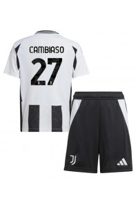 Juventus Andrea Cambiaso #27 Babytruitje Thuis tenue Kind 2024-25 Korte Mouw (+ Korte broeken)